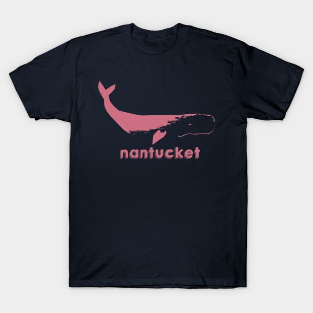 Nantucket Red Whale T-Shirt by SharksOnShore